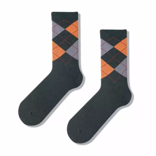 Classic Argyle Patterned Socks Formal Business Dress Crew Socks for Men