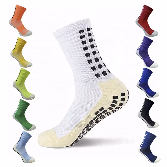 Wholesale Sport Unisex Men Women Football Non-Slip Grip Crew Cotton Socks